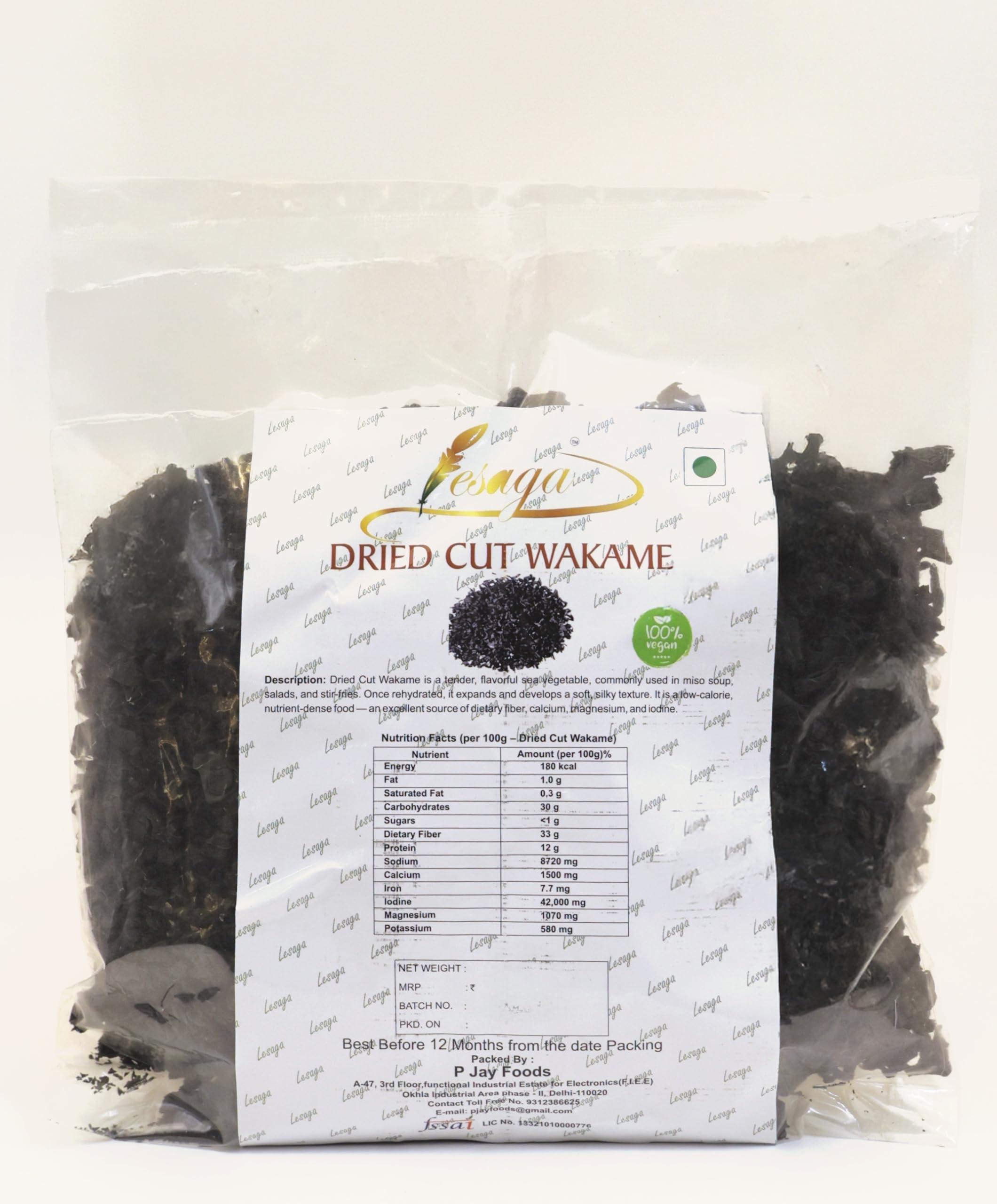 LE SAGA Premium Dried Wakame Seaweed, Japanese, |Vegetarian, Ready